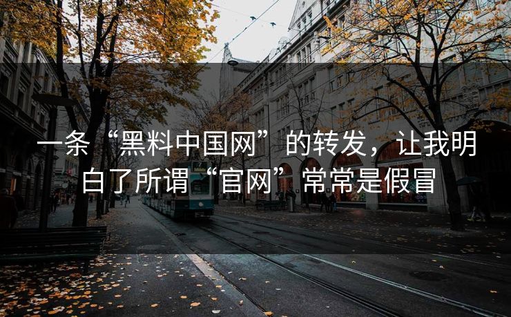 一条“黑料中国网”的转发，让我明白了所谓“官网”常常是假冒