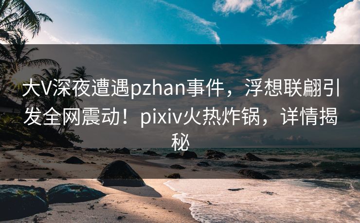大V深夜遭遇pzhan事件，浮想联翩引发全网震动！pixiv火热炸锅，详情揭秘