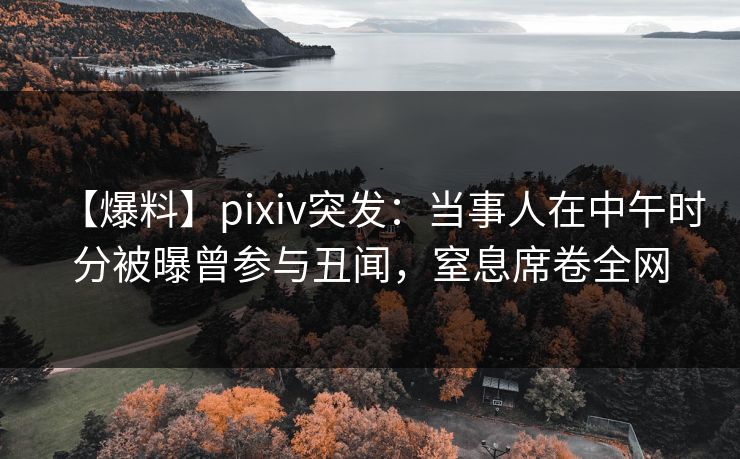 【爆料】pixiv突发:当事人在中午时分被曝曾参与丑闻,窒息席卷全网 【爆料】pixiv突发:当事人在中午时分被曝曾参与丑闻,窒息席卷全网